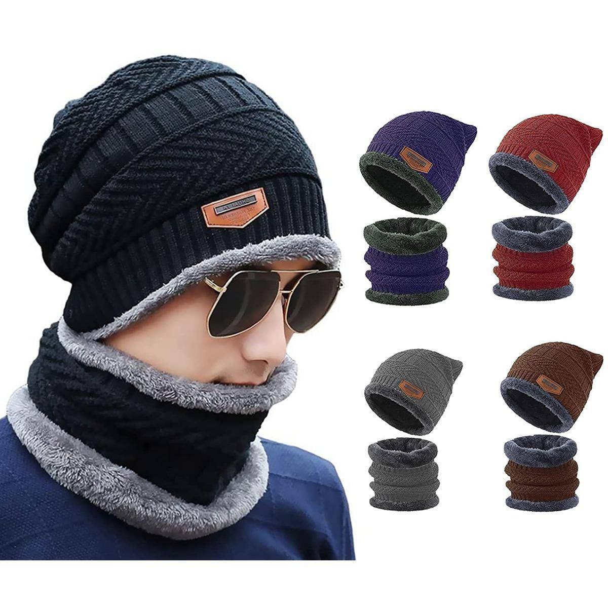 Winter Neck Warmer Woolen Cap For Boys - Leyjao.pk