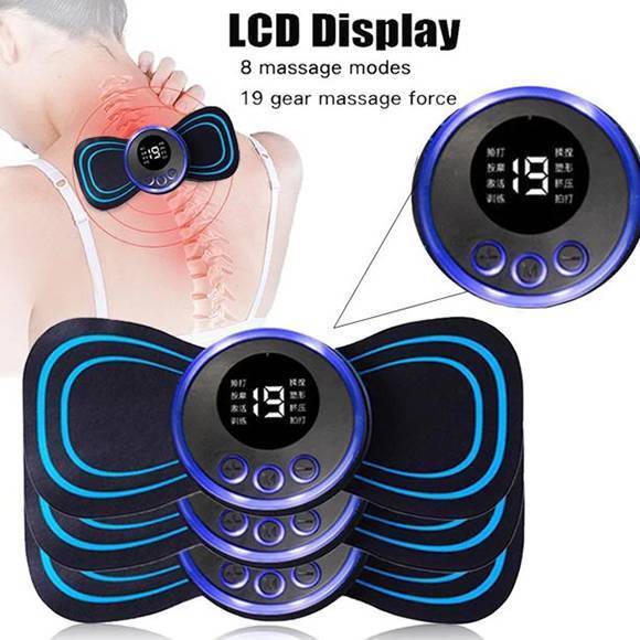 1pc Pulse Smart Mini Neck Massager Sticker USB Rechargeable Multi-function  Massage Device Portable Shoulder & Neck Massager